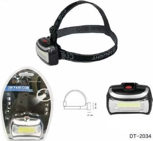Torcia-Led-Frontale-Testa-3w-Led-Fari-Cob-Escursioni-Pesca-Luce-Regolabile-Dt-2034