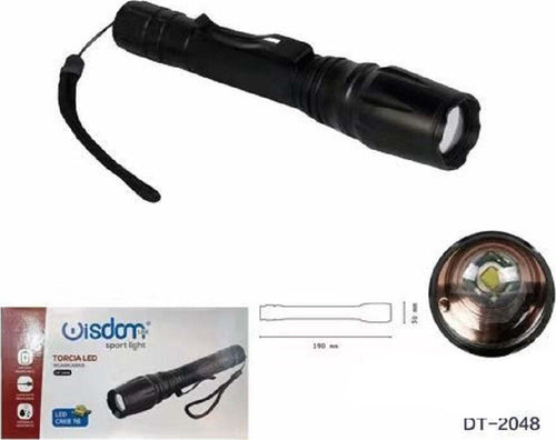 Torcia Led Ricaricabile Cree T6 Luce Regolabile Casa Campeggio Escursioni Dt-2048 Fai da te/Sicurezza e protezione/Torce/Torce elettriche portatili (standard) Trade Shop italia - Napoli, Commerciovirtuoso.it
