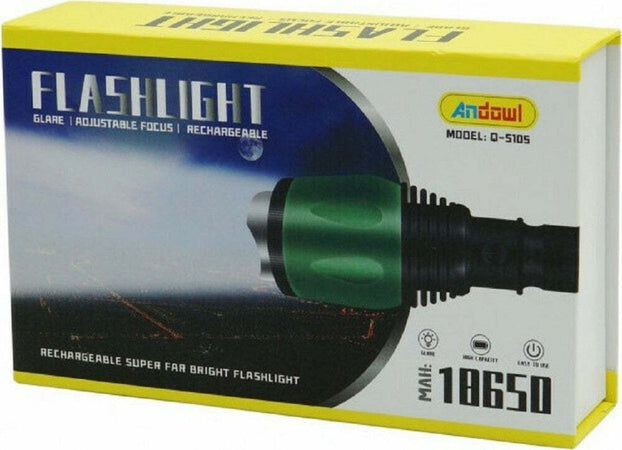 Torcia Led Ultra Luminosa Ricaricabile Usb Impermeabile Ipx6 Escursioni Q-5105 Fai da te/Sicurezza e protezione/Torce/Torce elettriche portatili (standard) Trade Shop italia - Napoli, Commerciovirtuoso.it