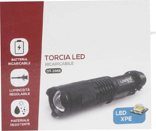 Torcia Led Xpe Ricaricabile Luce Regolabile Ip20 Per Campeggi Escursioni Dt-2088 Casa, arredamento e bricolage > Bricolage e fai da te > Torce Trade Shop italia - Napoli, Commerciovirtuoso.it