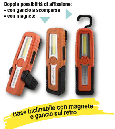 Torcia-magnetica-con-gancio,-ricaricabile-con-Power-Bank-per-meccanici