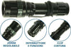 Torcia-Tattica-Militare-Cree-Led-Mod-Police-5000-Lumen-Nero-Con-Attacco-Cintura