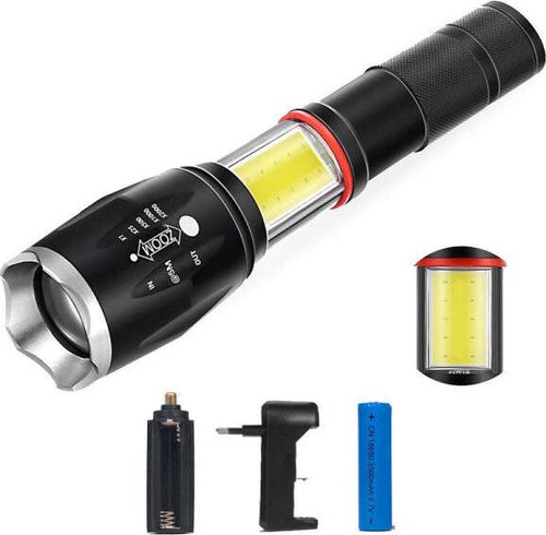 Torcia-Tattica-Militare-Zoom-Cob-Ricaricabile-Alta-Luminosita'-T6-Led-Te-b0044