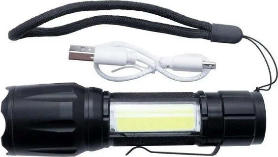 Torcia Tattica Usb Ricaricabile A Led Zoom Telescopico Escursioni Pesca Tx-9633 Fai da te/Sicurezza e protezione/Torce/Torce elettriche portatili (standard) Trade Shop italia - Napoli, Commerciovirtuoso.it