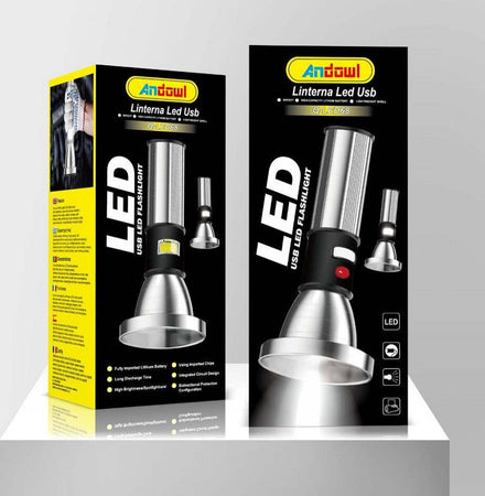 Torcia Usb Luce Led Lanterna Accessorio Per Casa Cantine Per Emergenze Q-led68 Fai da te/Sicurezza e protezione/Torce/Torce elettriche portatili (standard) Trade Shop italia - Napoli, Commerciovirtuoso.it