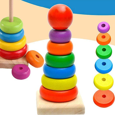 Torre Arcobaleno Gioco In Legno Piramide Anelli Impilabili Montessori 20x9 Cm Giochi e giocattoli/Costruzioni/Blocchi impilabili Trade Shop italia - Napoli, Commerciovirtuoso.it