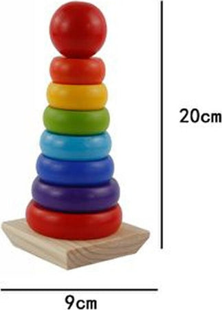 Torre Arcobaleno Gioco In Legno Piramide Anelli Impilabili Montessori 20x9 Cm Giochi e giocattoli/Costruzioni/Blocchi impilabili Trade Shop italia - Napoli, Commerciovirtuoso.it