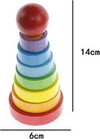 Torre-Conica-Di-Grimm-Gioco-In-Legno-Piramide-Anelli-Impilabili-Montessori-14x6