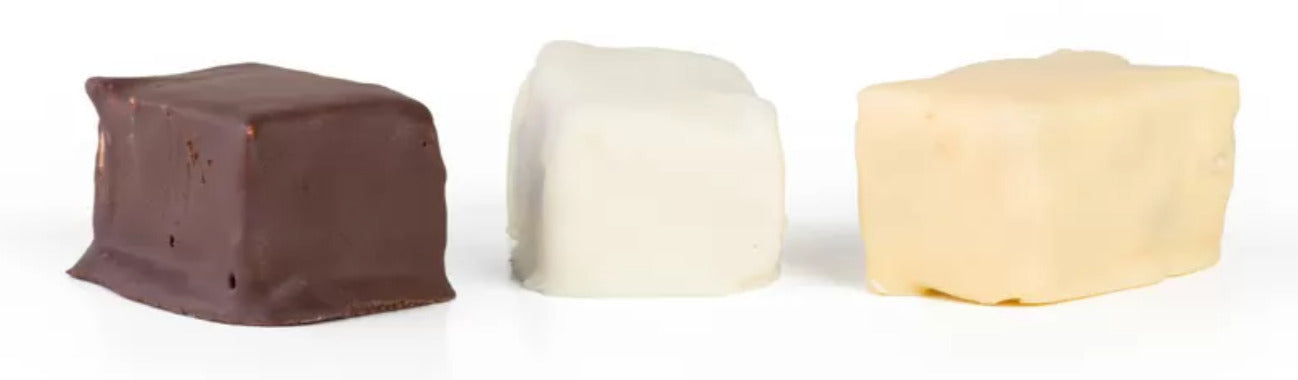 Torroncini Ricoperti di Cioccolato Fondente, Bianco e agli Agrumi