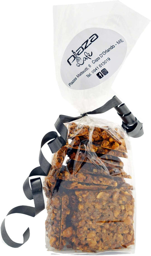 Torroncino Croccante alla nocciola dei Nebrodi in quadrotti Torrone croccantino alla nocciola Bio 300gr Laboratorio Cafè Plaza