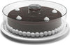 Tortiera-Contenitore-Plastica-Coperchio-Funge-D'alzata-29cm-H-9cm-Piatto-Trasporto