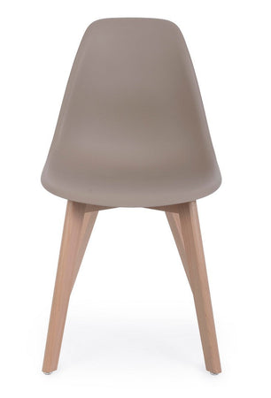 Sedia "System" con gambe in legno di faggio, per arredo interno 51,5 x 46,5 x h 86 cm