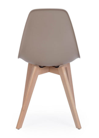 Sedia "System" con gambe in legno di faggio, per arredo interno 51,5 x 46,5 x h 86 cm