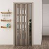 Porta a soffietto Luciana con Vetri da Interno 88,5 x h 214 cm in PVC Made in Italy