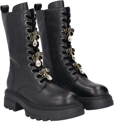 Toscablu donna anfibio allacciato sunvalley in pelle colore nero