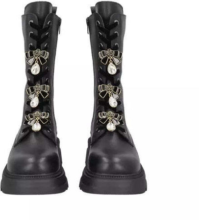 Toscablu donna anfibio allacciato sunvalley in pelle colore nero