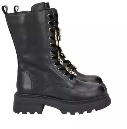 Toscablu donna anfibio allacciato sunvalley in pelle colore nero