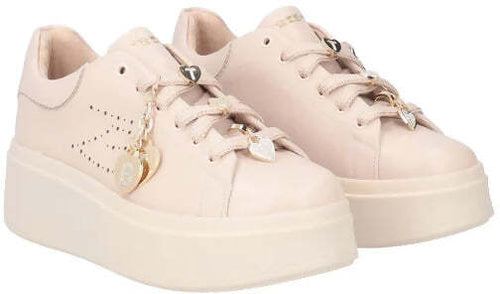 Toscablu Donna Sneakers Lily in Pelle Con Charms SF2402S024 Nude