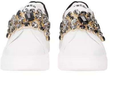Toscablu Sneakers Donna Juliette Bianche Fascia in Strass SF2401S016 Bianco/Nero