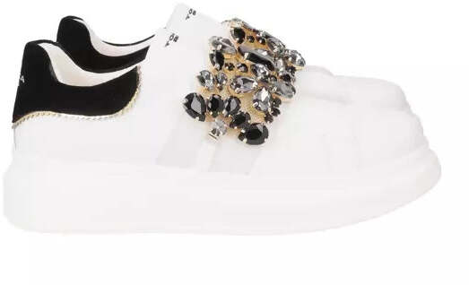 Toscablu Sneakers Donna Juliette Bianche Fascia in Strass SF2401S016 Bianco/Nero