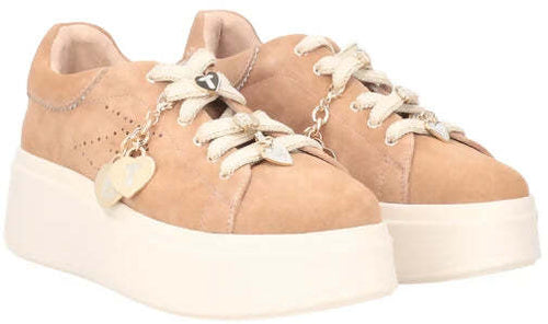 Toscablu Sneakers Donna Lily in Suede Con Charms SF2402S033 Cuoio