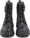 Toscablu Stivale Donna Nero Anfibio Casual in Pelle Fondo Carrarmato 5 Cm Dettaglio Catene Collezione Aut-Inv 2022/23