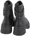 Toscablu Stivale Donna Nero Anfibio Casual in Pelle Fondo Carrarmato 5 Cm Dettaglio Catene Collezione Aut-Inv 2022/23
