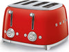 Tostapane-4x4-Rosso,-Lucido-Estetica-50's-Style-TSF03RDEU-Smeg