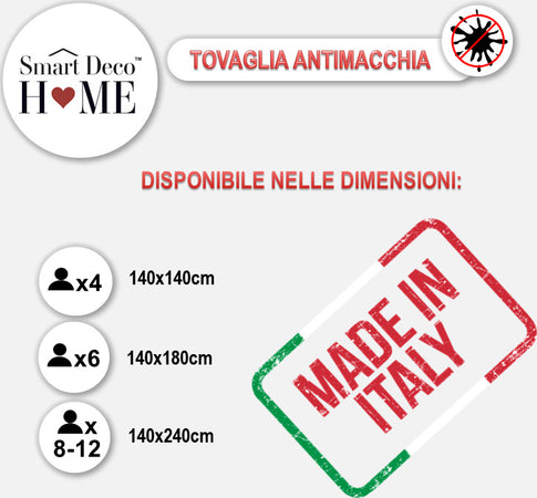 Tovaglia Antimacchia Dubai Bianco 100% Made in Italy in Cotone E Poliestere Diverse Misure per 4, 6, 8-12 Posti Casa e cucina/Tessili per la casa/Tessili da cucina/Tovaglie Smartdecohome - Sesto San Giovanni, Commerciovirtuoso.it