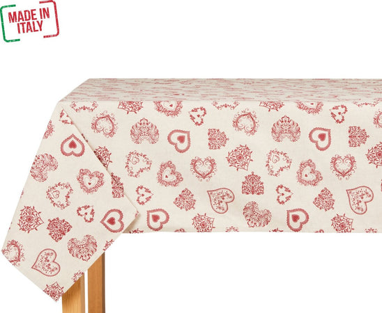 Tovaglia Antimacchia Fantasia Cuori Shabby Rosso 100% Made in Italy Diverse Misure per 4,6,8-12 Posti Cotone E Poliestere Casa e cucina/Tessili per la casa/Tessili da cucina/Tovaglie Smartdecohome - Sesto San Giovanni, Commerciovirtuoso.it