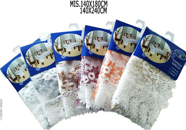 Tovaglia Copritavola Elegante Festa Pizzo Ricamo Vari Colori 140x180 - 140x240cm Casa e cucina/Tessili per la casa/Tessili da cucina/Tovaglie Trade Shop italia - Napoli, Commerciovirtuoso.it