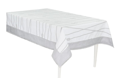Tovaglia da Tavola 12 Posti 140x240 cm Cotone Lino – Preziosa Zante con Passamaneria Artigianale