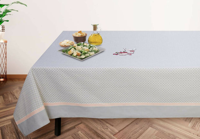 Tovaglia da tavola 12 posti tiziana by vingi 100% puro cotone 12 coperti a quadri con disegno 140x240cm Casa e cucina/Tessili per la casa/Tessili da cucina/Set di tovaglie e tovaglioli Puleo Casa - Palermo, Commerciovirtuoso.it