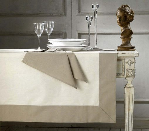 Tovaglia Da Tavola E Tovaglioli 8 Persone Cotone Alta Qualita' 140x220 Servizio Panama Con Bordi Applicati 100% Cotone Casa e cucina/Tessili per la casa/Tessili da cucina/Set di tovaglie e tovaglioli La Bottega del Risparmio - Bari, Commerciovirtuoso.it