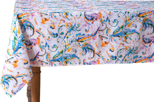 Tovaglia Da Tavola in 100% Cotone Stampa Digitale Colori Vivi Ed Intensi Lavabile in Lavatrice Made in Italy Paisley Acquamarina Casa e cucina/Tessili per la casa/Tessili da cucina/Tovaglie Novilunio - Sesto San Giovanni, Commerciovirtuoso.it