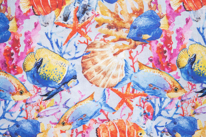 Tovaglia Da Tavola In 100% Cotone Stampa Digitale Dai Colori Vivi Ed Intensi Lavabile In Lavatrice Made In Italy Marino Pesci Rossi Casa e cucina/Tessili per la casa/Tessili da cucina/Tovaglie Novilunio - Sesto San Giovanni, Commerciovirtuoso.it