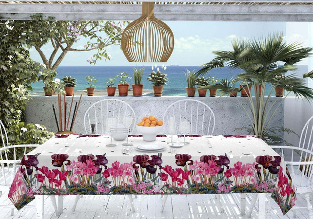 Tovaglia da tavola in puro cotone con balza piazzata in stam Casa e cucina/Tessili per la casa/Tessili da cucina/Tovaglie Biancheria Arredo Home - Nola, Commerciovirtuoso.it