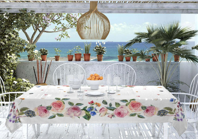 Tovaglia digitale art.Rose Mon Amour misura 140x260 100%panama di cotone senza tovaglioli made in Italy Casa e cucina/Tessili per la casa/Tessili da cucina/Tovaglie Biancheria Arredo Home - Nola, Commerciovirtuoso.it