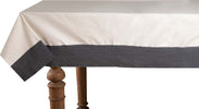 Tovaglia In Misto Lino Con Elegante Bordo Applicato Made In Italy Naturale/antracite Casa e cucina/Tessili per la casa/Tessili da cucina/Tovaglie Vanita di raso - Sesto San Giovanni, Commerciovirtuoso.it