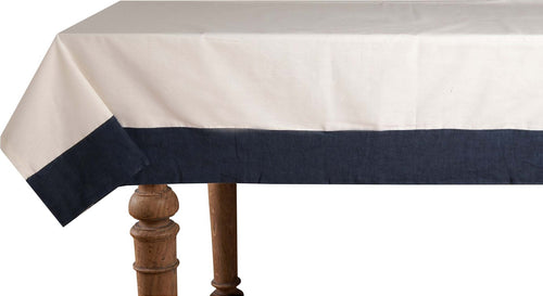 Tovaglia In Misto Lino Con Elegante Bordo Applicato Made In Italy Naturale/blu Notte Casa e cucina/Tessili per la casa/Tessili da cucina/Tovaglie Vanita di raso - Sesto San Giovanni, Commerciovirtuoso.it