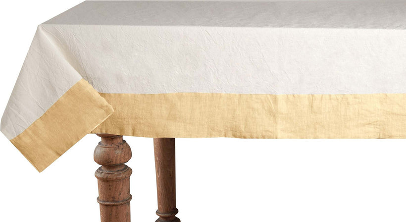Tovaglia In Misto Lino Con Elegante Bordo Applicato Made In Italy Naturale/giallo Pastello Casa e cucina/Tessili per la casa/Tessili da cucina/Tovaglie Vanita di raso - Sesto San Giovanni, Commerciovirtuoso.it