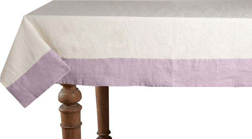 Tovaglia In Misto Lino Con Elegante Bordo Applicato Made In Italy Naturale/glicine Casa e cucina/Tessili per la casa/Tessili da cucina/Tovaglie Vanita di raso - Sesto San Giovanni, Commerciovirtuoso.it