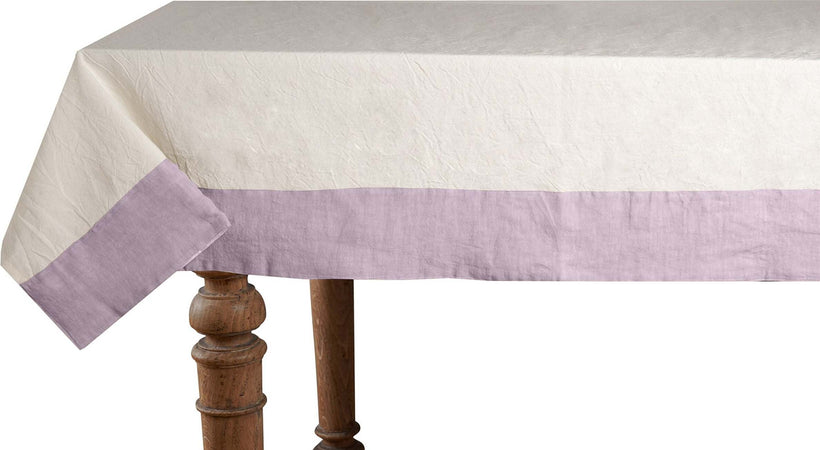 Tovaglia In Misto Lino Con Elegante Bordo Applicato Made In Italy Naturale/glicine Casa e cucina/Tessili per la casa/Tessili da cucina/Tovaglie Vanita di raso - Sesto San Giovanni, Commerciovirtuoso.it