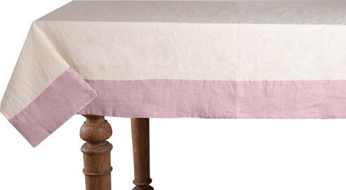 Tovaglia In Misto Lino Con Elegante Bordo Applicato Made In Italy Naturale/rosa Perla Casa e cucina/Tessili per la casa/Tessili da cucina/Tovaglie Vanita di raso - Sesto San Giovanni, Commerciovirtuoso.it