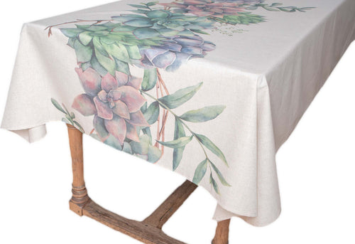 Tovaglia In Misto Lino Stampato Tovaglia Crema a Fiori Morbida Resistente Elegante Made In Italy Succulente Casa e cucina/Tessili per la casa/Tessili da cucina/Tovaglie Vanita di raso - Sesto San Giovanni, Commerciovirtuoso.it