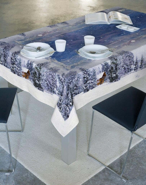 Tovaglia Natalizia Cotone 160x260 Stampa Digitale Piazzata Casa e cucina/Tessili per la casa/Tessili da cucina/Tovaglie Biancheria Arredo Home - Nola, Commerciovirtuoso.it