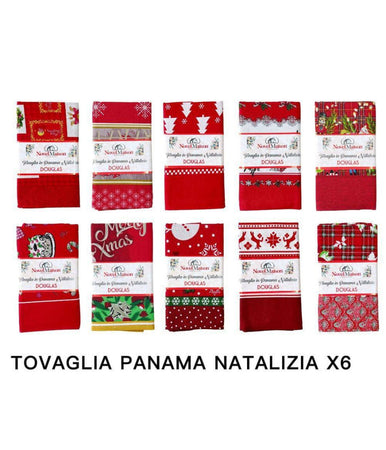 Tovaglia Natalizia Tessuto Panama Resistente Tema Natale Varie Fantasie 6 Posti