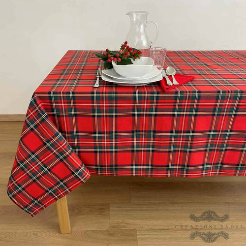 Tovaglia Tartan Rossa Fantasia per Il Natale in Misto Cotone Poliestere Casa e cucina/Tessili per la casa/Tessili da cucina/Tovaglie Puleo Casa - Palermo, Commerciovirtuoso.it
