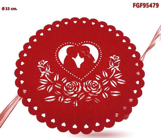 Tovaglietta 33cm Forma Tonda Con Innamorati In Tessuto Rosso San Valentino 95479 Casa e cucina/Tessili per la casa/Tessili da cucina/Tovagliette Trade Shop italia - Napoli, Commerciovirtuoso.it