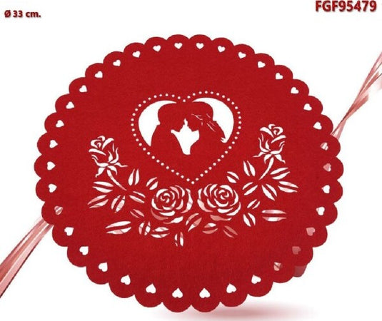 Tovaglietta-33cm-Forma-Tonda-Con-Innamorati-In-Tessuto-Rosso-San-Valentino-95479